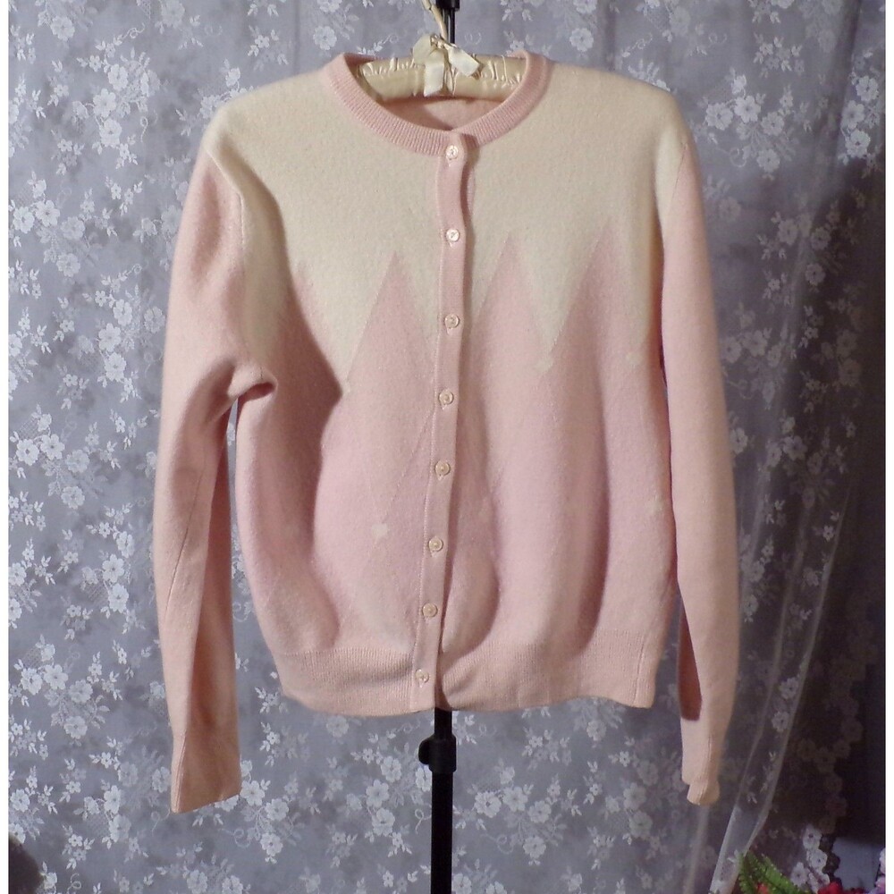 Vintage 50s Cashmere Cardigan Size Medium 1950s Pringle of Scotland Sweater